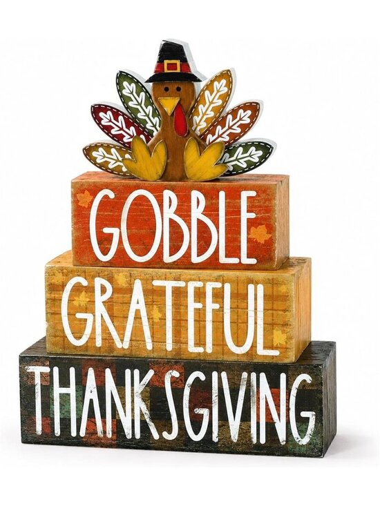 Other - 4Pcs Fall Table Decoration Thanksgiving Wooden Turkey Sign
